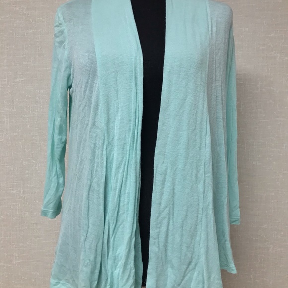 TRENDYLAND SEAFOAM GREEN OPEN BACK CARDIGAN - Picture 2 of 8
